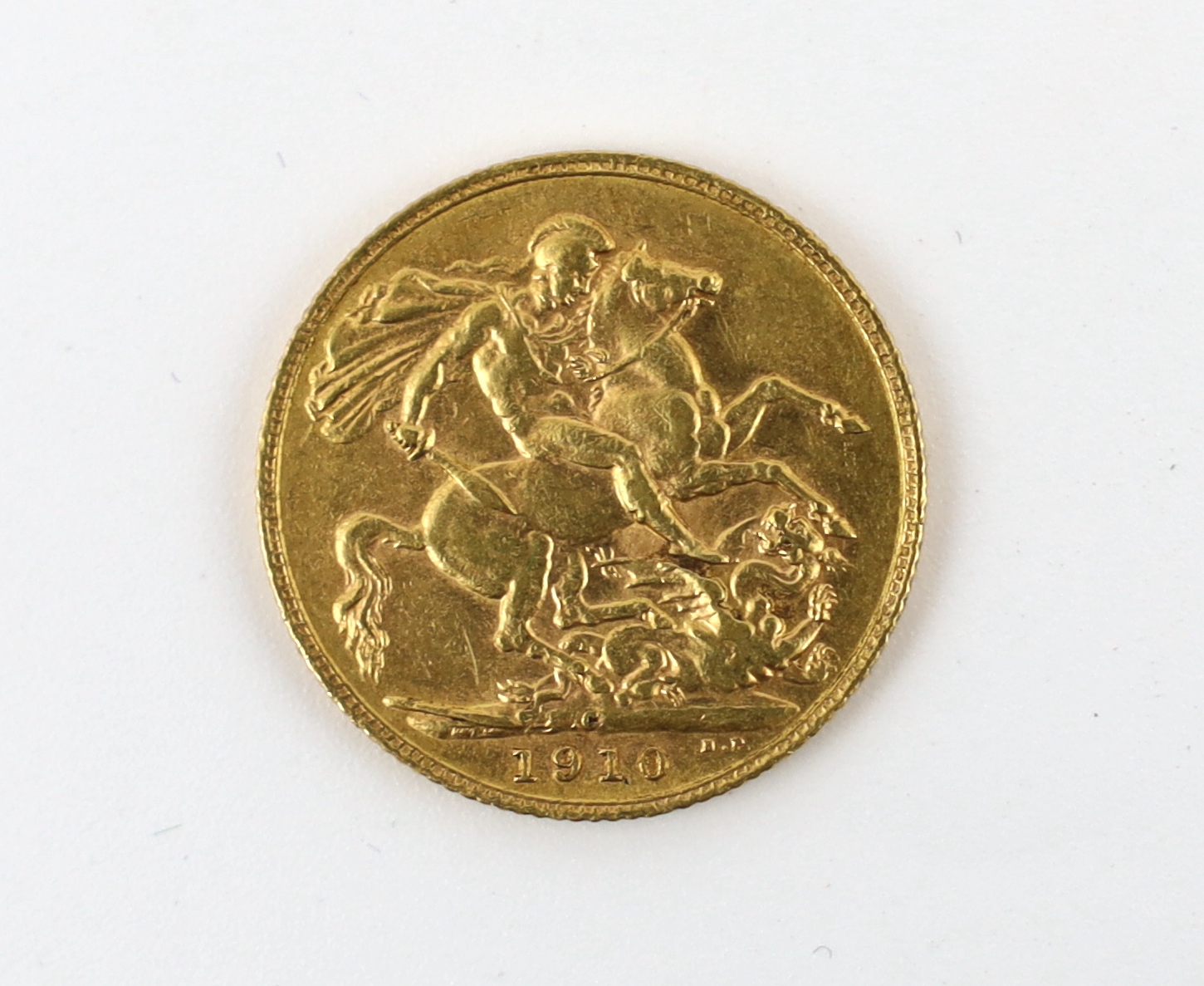 British Gold Coins, Edward VII sovereign 1910C, Ottawa mint, line of minute dents below chin, otherwise about EF (S3970)